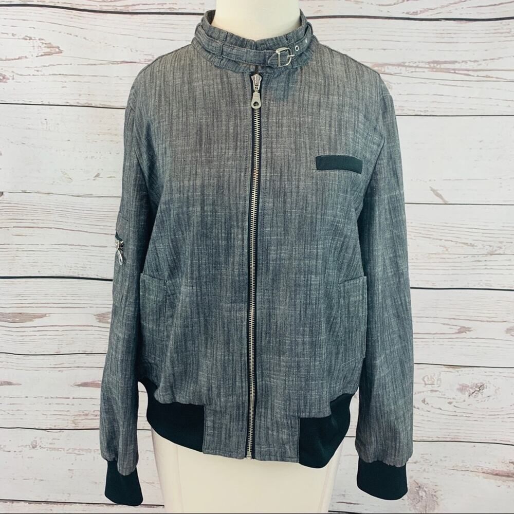 Larry Levine Stretch grey jacket zipped large